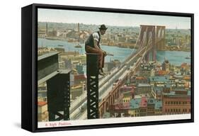Overlooking the Brooklyn Bridge-null-Framed Stretched Canvas