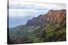 Overlooking the Kalalau Valley at Sunset-Andrew Shoemaker-Stretched Canvas