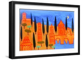 Overlooking the River Arno, 2002 (oil on linen)-Cristina Rodriguez-Framed Giclee Print