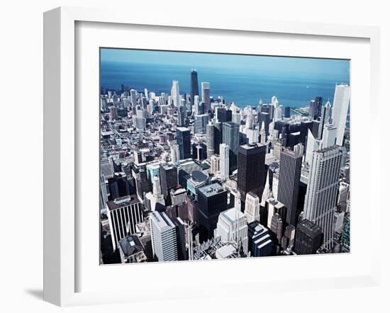 Overlooking the Skyscrapers from the Top of the Sears Building, Chicago, Illinois-null-Framed Premium Photographic Print
