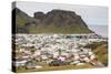 Overlooking the Town of Heimaey from Recent Lava Flow on Heimaey Island, Iceland, Polar Regions-Michael Nolan-Stretched Canvas