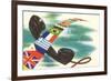 Overseas Telephone Service, Flags-null-Framed Giclee Print