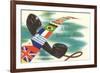 Overseas Telephone Service, Flags-null-Framed Giclee Print