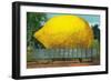 Oversized Lemon on Railroad Car - California State-Lantern Press-Framed Art Print