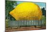 Oversized Lemon on Railroad Car - California State-Lantern Press-Mounted Art Print