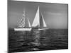 Overtaking a Conventional Sailboat, the Catamaran Is Displaying its Speed-Loomis Dean-Mounted Photographic Print