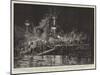 Overtime, Completing HMS Magnificent, a Night Scene in Chatham Dockyard-William Lionel Wyllie-Mounted Giclee Print