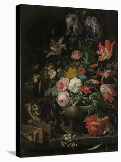 Overturned Bouquet-Abraham Mignon-Stretched Canvas