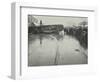 Overturned Electric Tram and Onlookers, London, 1913-null-Framed Photographic Print