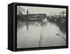 Overturned Electric Tram and Onlookers, London, 1913-null-Framed Stretched Canvas