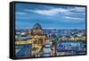 Overview, Berlin Dom and Spree River, Berlin, Germany-Sabine Lubenow-Framed Stretched Canvas