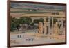 Overview of All Nations Gate and tourist groups setting off on their tours, Persepolis, UNESCO Worl-James Strachan-Framed Photographic Print