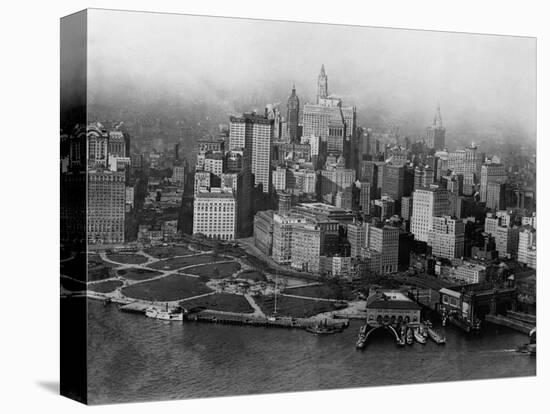 Overview of Battery Park and Lower Manhattan-null-Stretched Canvas