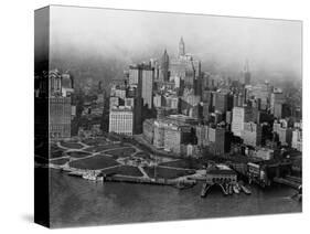 Overview of Battery Park and Lower Manhattan-null-Stretched Canvas