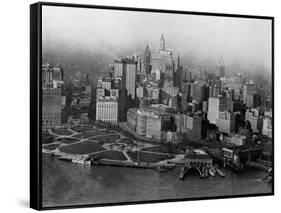 Overview of Battery Park and Lower Manhattan-null-Framed Stretched Canvas
