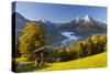 Overview of Berchtesgaden in Autumn with the Watzmann Mountain in the Background-Miles Ertman-Stretched Canvas