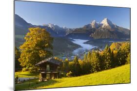 Overview of Berchtesgaden in Autumn with the Watzmann Mountain in the Background-Miles Ertman-Mounted Photographic Print