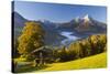 Overview of Berchtesgaden in Autumn with the Watzmann Mountain in the Background-Miles Ertman-Stretched Canvas