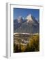 Overview of Berchtesgaden in Autumn with the Watzmann Mountain in the Background-Miles Ertman-Framed Photographic Print