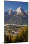 Overview of Berchtesgaden in Autumn with the Watzmann Mountain in the Background-Miles Ertman-Mounted Photographic Print