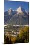 Overview of Berchtesgaden in Autumn with the Watzmann Mountain in the Background-Miles Ertman-Mounted Photographic Print