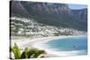 Overview of Clifton Beach with Homes and Mountains in the Bay, Cape Peninsula, Cape Town-Kimberly Walker-Stretched Canvas