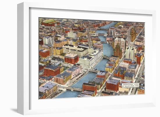 Overview of Downtown Milwaukee, Wisconsin-null-Framed Art Print