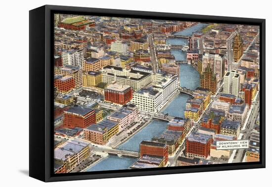 Overview of Downtown Milwaukee, Wisconsin-null-Framed Stretched Canvas