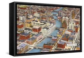Overview of Downtown Milwaukee, Wisconsin-null-Framed Stretched Canvas