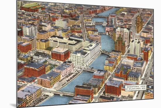 Overview of Downtown Milwaukee, Wisconsin-null-Mounted Art Print