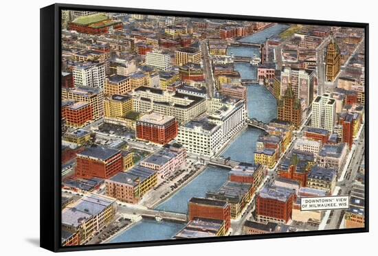 Overview of Downtown Milwaukee, Wisconsin-null-Framed Stretched Canvas