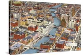 Overview of Downtown Milwaukee, Wisconsin-null-Stretched Canvas