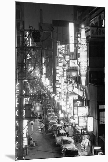 Overview of Downtown Nightlife in Tokyo-null-Mounted Premium Photographic Print