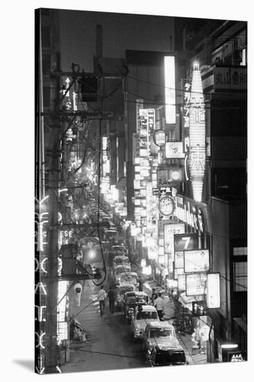 Overview of Downtown Nightlife in Tokyo-null-Stretched Canvas