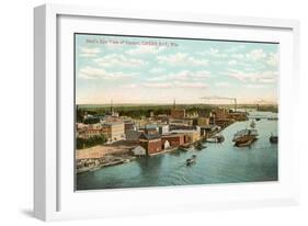 Overview of Harbor, Green Bay, Wisconsin-null-Framed Art Print