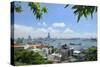 Overview of Kaohsiung Harbour and the Love River Urban Canal, Kaohsiung City, Taiwan, Asia-Nick Upton-Stretched Canvas