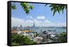 Overview of Kaohsiung Harbour and the Love River Urban Canal, Kaohsiung City, Taiwan, Asia-Nick Upton-Framed Stretched Canvas