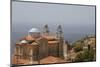 Overview of Marathokambos Church with the Aegean Sea in the Background-Nick Upton-Mounted Photographic Print