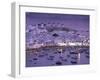 Overview of Mykonos Town harbor, Mykonos, Cyclades Islands, Greece-Walter Bibikow-Framed Premium Photographic Print