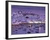 Overview of Mykonos Town harbor, Mykonos, Cyclades Islands, Greece-Walter Bibikow-Framed Photographic Print