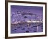 Overview of Mykonos Town harbor, Mykonos, Cyclades Islands, Greece-Walter Bibikow-Framed Photographic Print