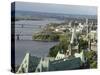 Overview of Parliament Hill from Merlot Rooftop Grill, Ottawa, Ontario, Canada, North America-De Mann Jean-Pierre-Stretched Canvas