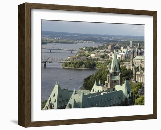 Overview of Parliament Hill from Merlot Rooftop Grill, Ottawa, Ontario, Canada, North America-De Mann Jean-Pierre-Framed Photographic Print