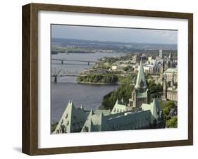 Overview of Parliament Hill from Merlot Rooftop Grill, Ottawa, Ontario, Canada, North America-De Mann Jean-Pierre-Framed Photographic Print