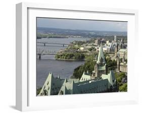 Overview of Parliament Hill from Merlot Rooftop Grill, Ottawa, Ontario, Canada, North America-De Mann Jean-Pierre-Framed Photographic Print