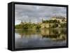 Overview of Parliament Hill from the Banks of the Ottawa River, Ottawa, Ontario Province, Canada-De Mann Jean-Pierre-Framed Stretched Canvas