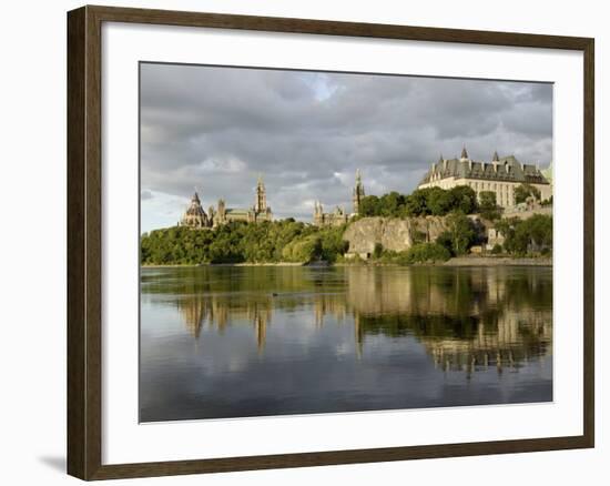 Overview of Parliament Hill from the Banks of the Ottawa River, Ottawa, Ontario Province, Canada-De Mann Jean-Pierre-Framed Photographic Print