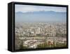 Overview of Santiago from Atop Cerro San Cristobal at Parque Metropolitano De Santiago-Kimberly Walker-Framed Stretched Canvas