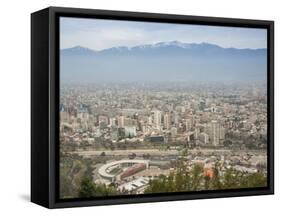 Overview of Santiago from Atop Cerro San Cristobal at Parque Metropolitano De Santiago-Kimberly Walker-Framed Stretched Canvas