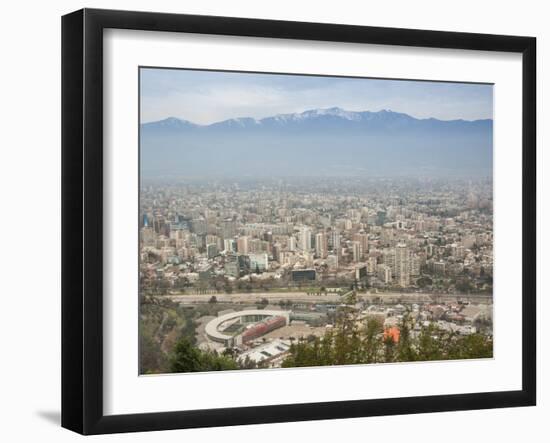 Overview of Santiago from Atop Cerro San Cristobal at Parque Metropolitano De Santiago-Kimberly Walker-Framed Premium Photographic Print